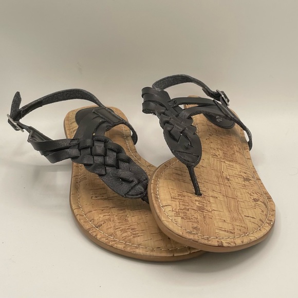 NWOT Merona Black Braided Size 8 Sandals - Picture 2 of 9